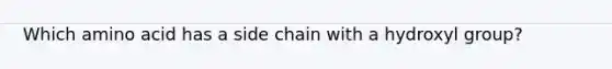 Which amino acid has a side chain with a hydroxyl group?