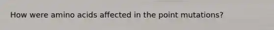 How were <a href='https://www.questionai.com/knowledge/k9gb720LCl-amino-acids' class='anchor-knowledge'>amino acids</a> affected in the point mutations?