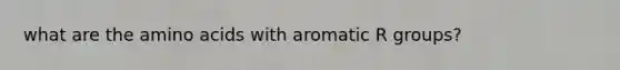 what are the amino acids with aromatic R groups?