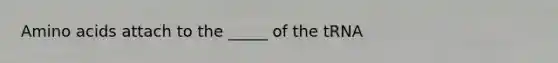 Amino acids attach to the _____ of the tRNA