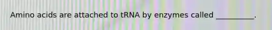 Amino acids are attached to tRNA by enzymes called __________.