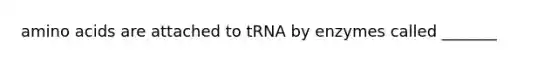 amino acids are attached to tRNA by enzymes called _______