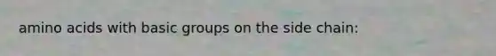 amino acids with basic groups on the side chain: