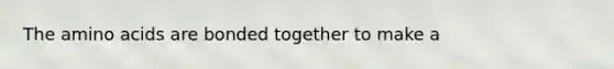 The amino acids are bonded together to make a