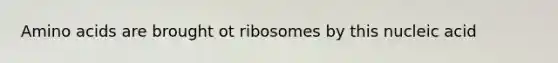 Amino acids are brought ot ribosomes by this nucleic acid