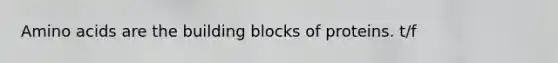 Amino acids are the building blocks of proteins. t/f