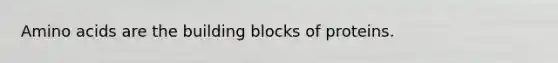 Amino acids are the building blocks of proteins.