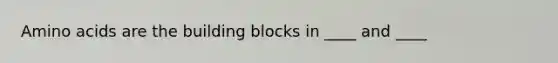 Amino acids are the building blocks in ____ and ____