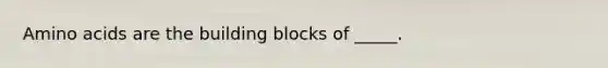Amino acids are the building blocks of _____.
