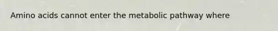 Amino acids cannot enter the metabolic pathway where