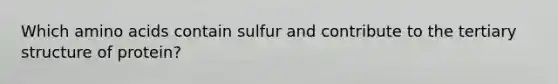 Which amino acids contain sulfur and contribute to the tertiary structure of protein?