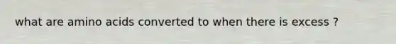 what are amino acids converted to when there is excess ?