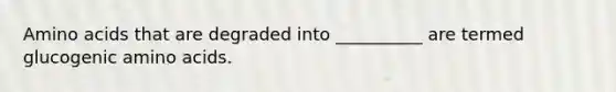Amino acids that are degraded into __________ are termed glucogenic amino acids.