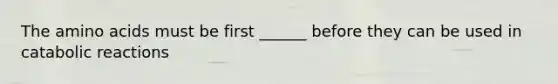 The amino acids must be first ______ before they can be used in catabolic reactions