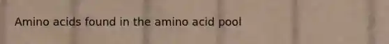 Amino acids found in the amino acid pool