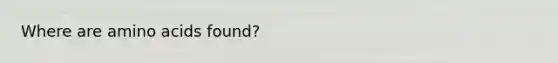 Where are amino acids found?
