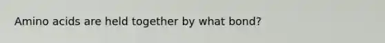 Amino acids are held together by what bond?
