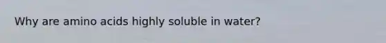 Why are <a href='https://www.questionai.com/knowledge/k9gb720LCl-amino-acids' class='anchor-knowledge'>amino acids</a> highly soluble in water?
