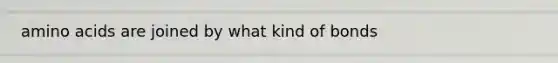 amino acids are joined by what kind of bonds