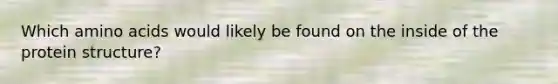 Which <a href='https://www.questionai.com/knowledge/k9gb720LCl-amino-acids' class='anchor-knowledge'>amino acids</a> would likely be found on the inside of the protein structure?
