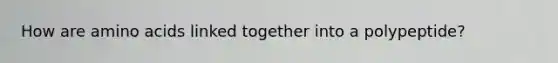 How are amino acids linked together into a polypeptide?