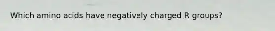 Which amino acids have negatively charged R groups?