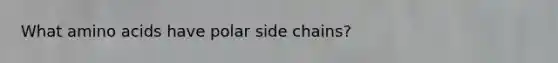 What amino acids have polar side chains?