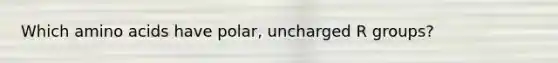 Which amino acids have polar, uncharged R groups?