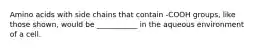 Amino acids with side chains that contain -COOH groups, like those shown, would be ___________ in the aqueous environment of a cell.