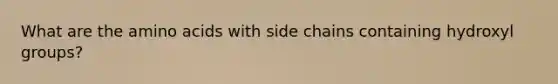 What are the amino acids with side chains containing hydroxyl groups?