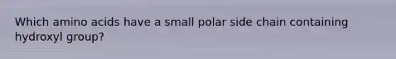 Which amino acids have a small polar side chain containing hydroxyl group?