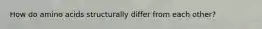 How do amino acids structurally differ from each other?