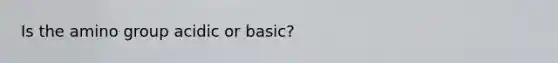 Is the amino group acidic or basic?