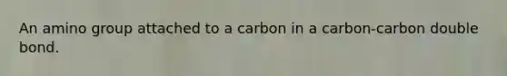 An amino group attached to a carbon in a carbon-carbon double bond.