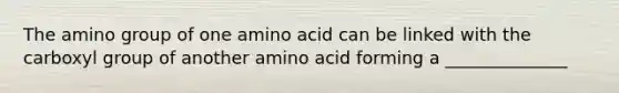 The amino group of one amino acid can be linked with the carboxyl group of another amino acid forming a ______________