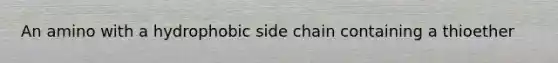 An amino with a hydrophobic side chain containing a thioether