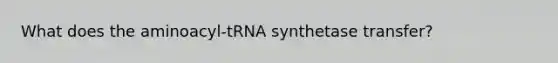 What does the aminoacyl-tRNA synthetase transfer?