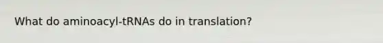 What do aminoacyl-tRNAs do in translation?