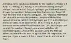 Ammonia, NH3, can be synthesized by the reaction: 2 NO(g) + 5 H2(g) = 2 NH3(g) + 2 H2O(g) A mixture containing 25.6 g of nitrogen monoxide and 5.4 g of hydrogen gas is allowed to react. Answer the questions below regarding that reaction. Report all your answers with 4 significant figures. The following information can be useful to solve the problem: Compound Molar Mass (g/mol) Ammonia (NH3) 17.03 Hydrogen gas (H2) 2.016 Nitrogen monoxide (NO) 30.01 Water (H2O) 18.02 If only 11.9 g of ammonia are recovered from the reaction, calculate the percent yield of this reaction. (Report your answer with four (4) significant figures). Answer this question using the fifth box below. Include the units with no space after the magnitude. For example, if you answer is 9 liters, report it as 9L and not as 9 L. (5 pts)