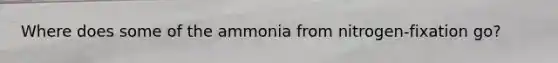 Where does some of the ammonia from nitrogen-fixation go?