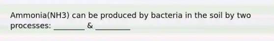 Ammonia(NH3) can be produced by bacteria in the soil by two processes: ________ & _________