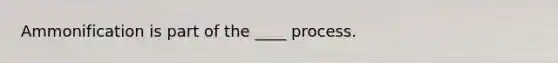 Ammonification is part of the ____ process.