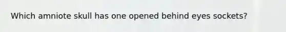 Which amniote skull has one opened behind eyes sockets?