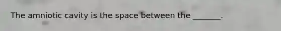 The amniotic cavity is the space between the _______.