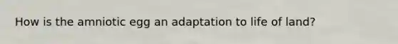 How is the amniotic egg an adaptation to life of land?