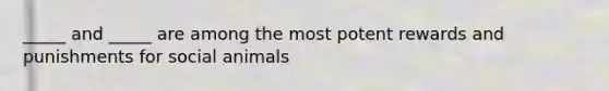 _____ and _____ are among the most potent rewards and punishments for social animals