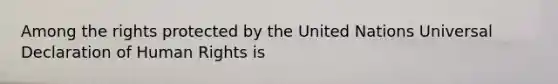 Among the rights protected by the United Nations Universal Declaration of Human Rights is