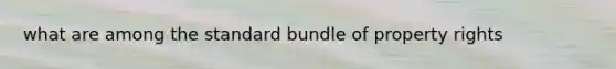 what are among the standard bundle of property rights