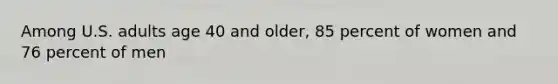 Among U.S. adults age 40 and older, 85 percent of women and 76 percent of men