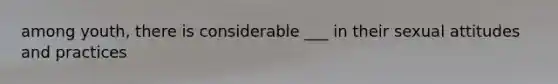 among youth, there is considerable ___ in their sexual attitudes and practices